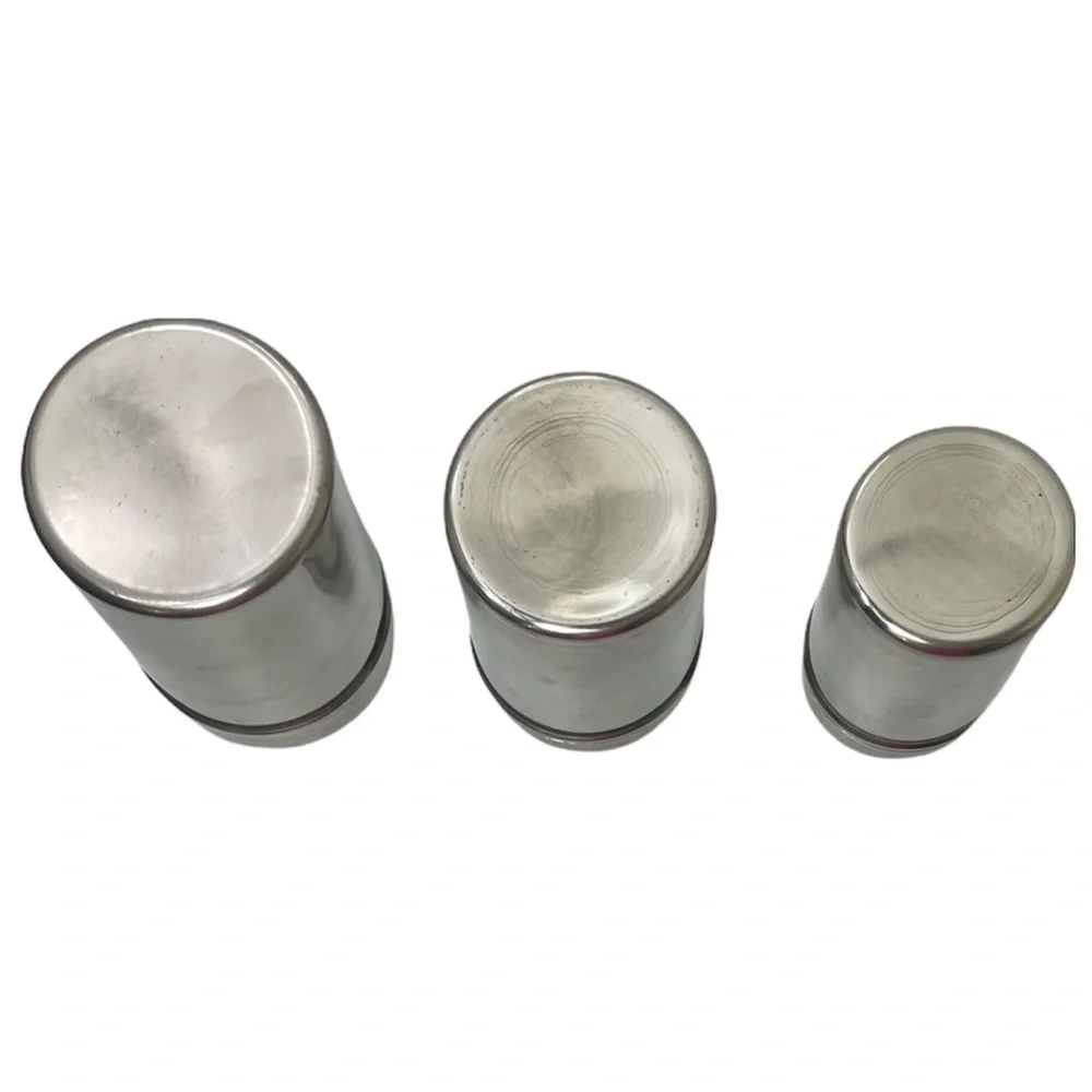 Stainless Canisters Tins Storage Containers Silver Chrome 3 piece  Canister Set